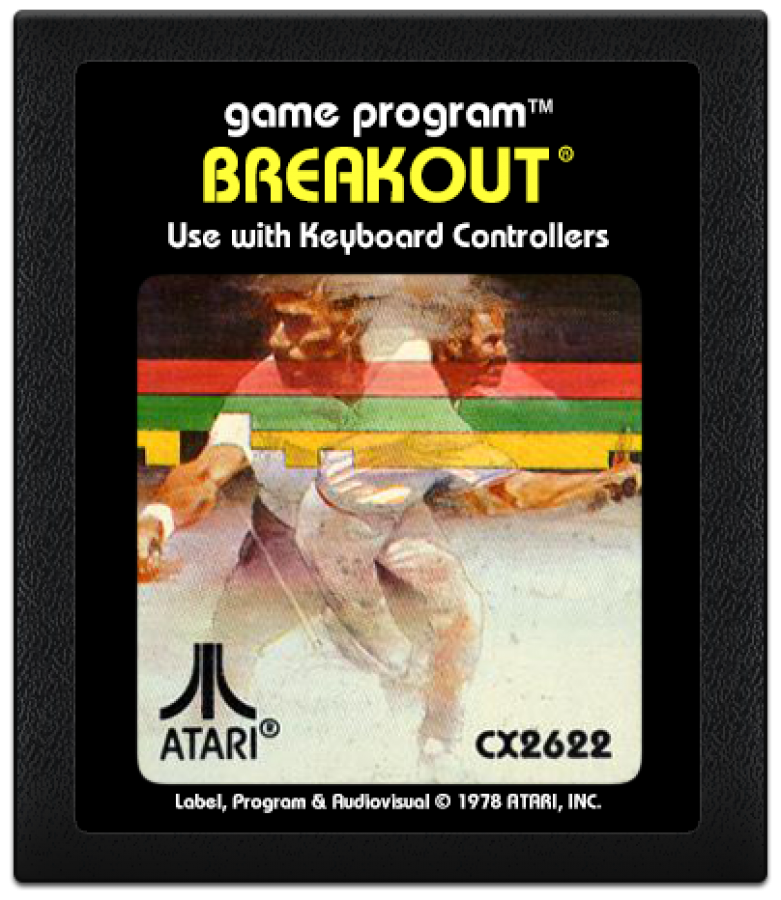 Breakout cartridge art for Atari 2600 (2600) video game 