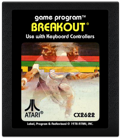 Breakout cartridge art for Atari 2600 (2600) video game 