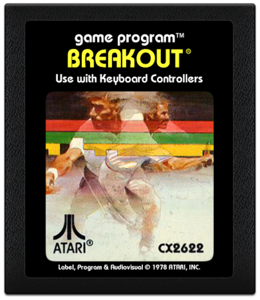 Breakout cartridge art for Atari 2600 (2600) video game 