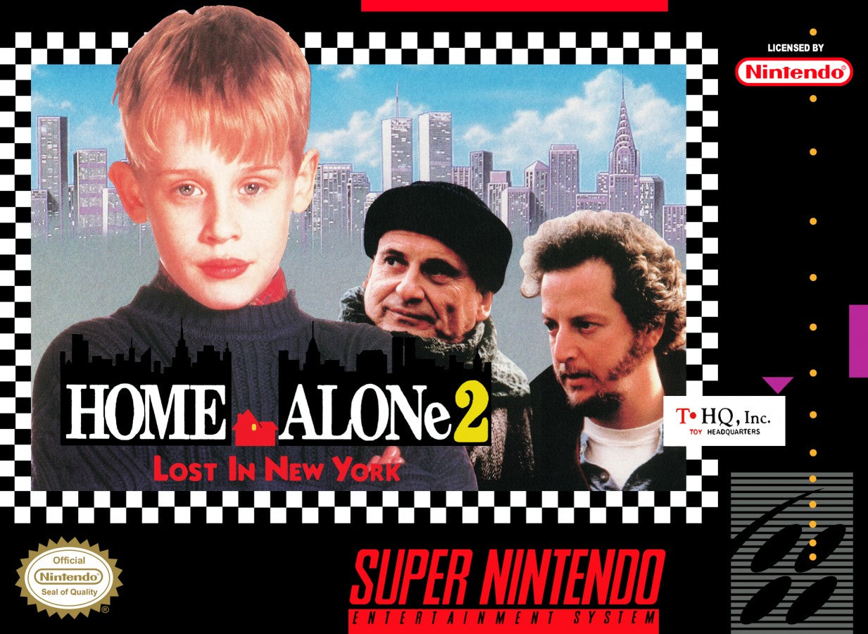 Home Alone 2: Lost in New York for Super Nintendo Entertainment System with platforming adventure based on the movie front cover