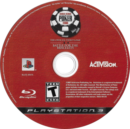 World Series of Poker 2008 disc for PlayStation 3 (PS3) video game