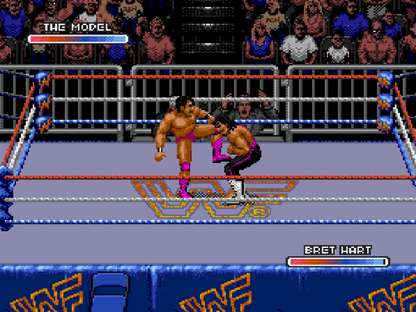 WWF Royal Rumble retro Sega Genesis video game featuring wrestling combat gameplay, WWE superstar battles, multiplayer match action and classic Genesis entertainment - gameplay