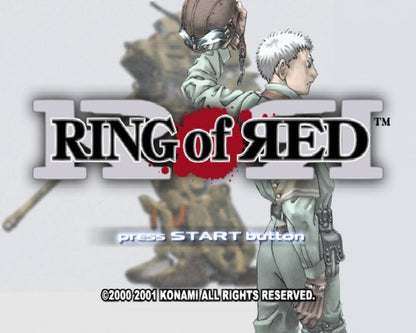 Ring of Red – PlayStation 2 (PS2) video game title screen, tactical turn-based strategy game.