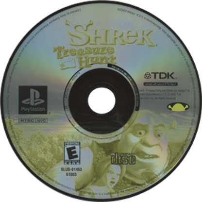 Shrek: Treasure Hunt disc for PlayStation 1 (PS1) family adventure video game