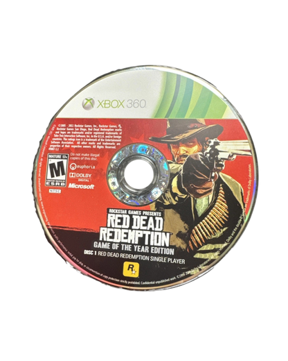 Red Dead Redemption Game of the Year Edition disc cover art for Xbox One and Xbox 360