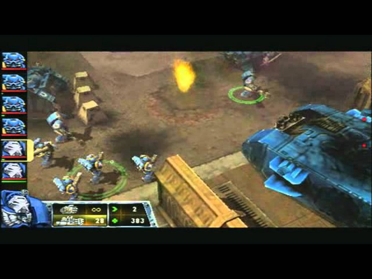 Warhammer 40000 Squad Command PSP inspired design featuring tactical strategy warfare aesthetic elite Space Marine squads turn based battlefield combat futuristic military action grimdark sci fi setting strategic mission planning and immersive Warhammer gameplay presentation gameplay