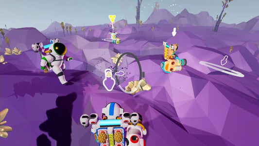 Astroneer Nintendo Switch inspired design featuring colorful space exploration adventure aesthetic planetary discovery crafting and base building resource gathering cooperative gameplay vibrant alien worlds creative sandbox mechanics and immersive sci fi survival presentation gameplay