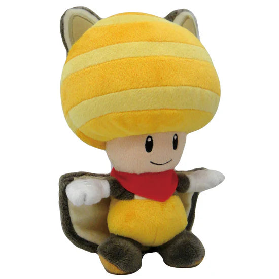 Flying Squirrel Toad 8 inch plush yellow Super Mario character Nintendo soft stuffed toy gliding suit Toad plush collectible cute gaming merchandise Mario series plush toy gift collectible