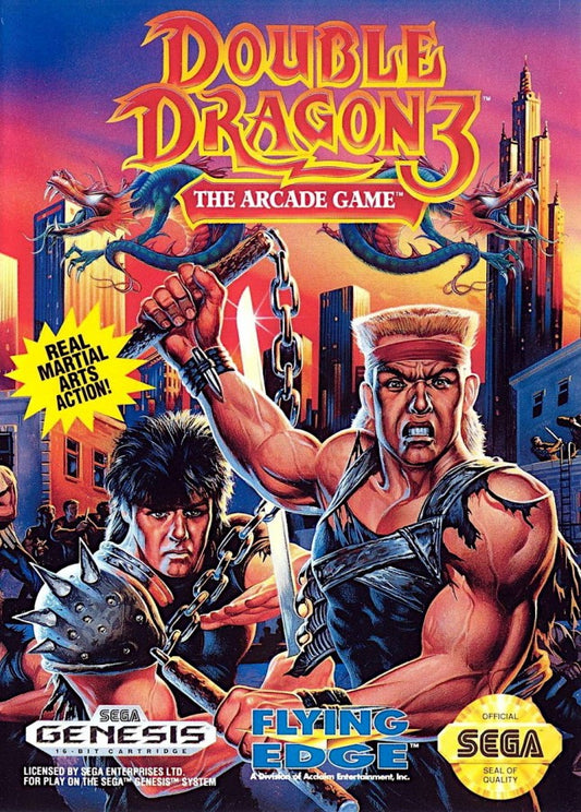 Double Dragon III The Arcade Game Sega Genesis retro video game beat em up cover art (1993)