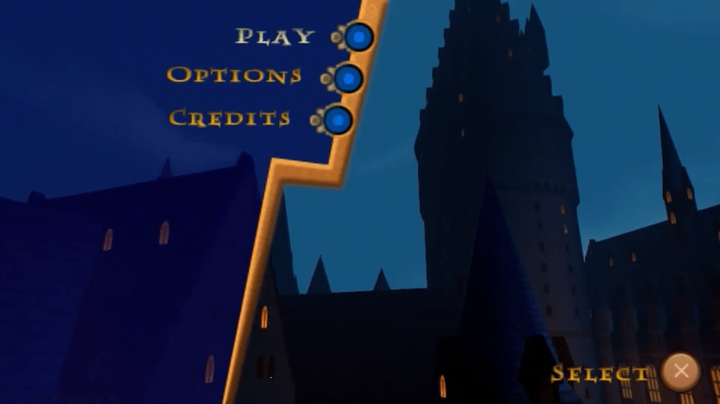 LEGO Harry Potter Years 1-4 PlayStation Portable PSP action-adventure video game featuring magical spells Hogwarts exploration and cooperative gameplay main menu title screen game select
