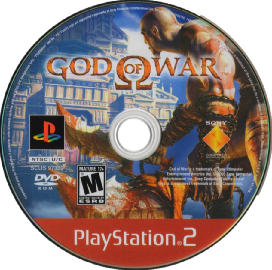 God of War [Greatest Hits] disc art for Playstation 2 (PS2) video game