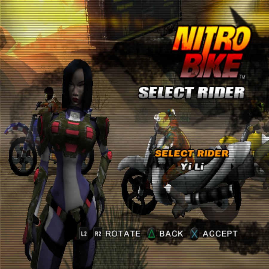 Nitrobike – PlayStation 2 (PS2) video game gameplay, arcade-style motocross racing game.