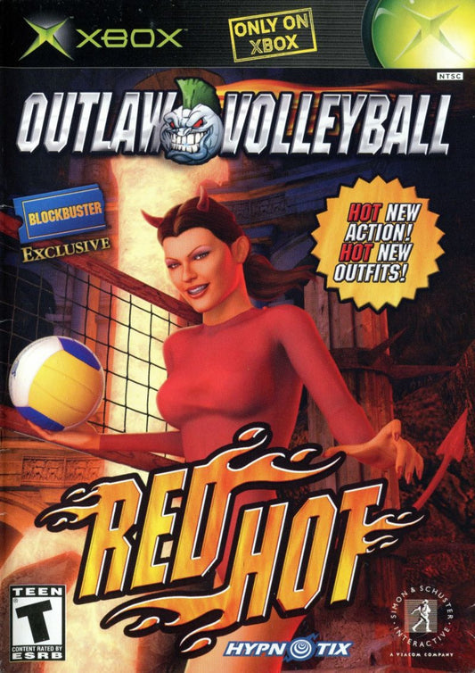 Outlaw Volleyball Red Hot Xbox game featuring edgy arcade-style sports gameplay, fast-paced volleyball action, and over-the-top presentation front cover 
