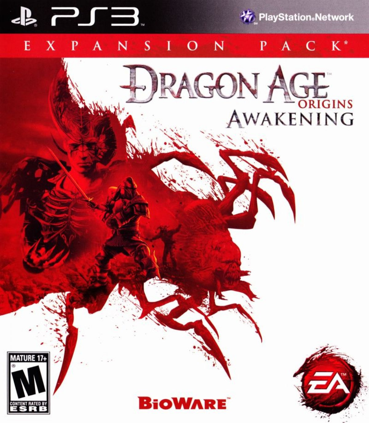 Dragon Age Origins Awakening PlayStation 3 PS3 role playing video game expansion featuring dark fantasy adventure epic quests tactical combat character customization powerful abilities dangerous enemies party-based gameplay and immersive Dragon Age storytelling collectible gaming appeal cover art
