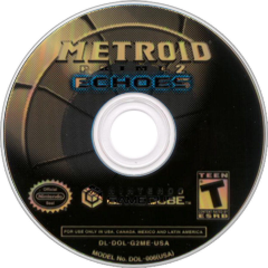Metroid Prime 2 Echoes – GameCube (GC) Front Cover Disc Art for this GameCube Video Game