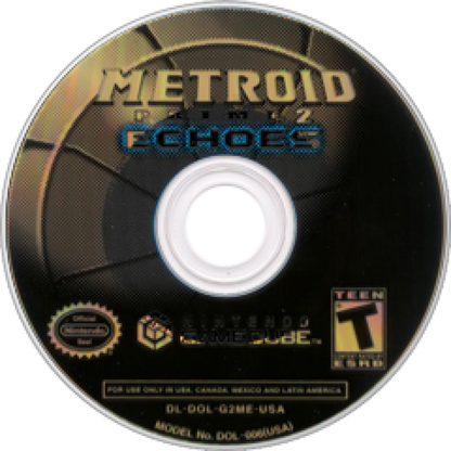 Metroid Prime 2 Echoes – GameCube (GC) Front Cover Disc Art for this GameCube Video Game