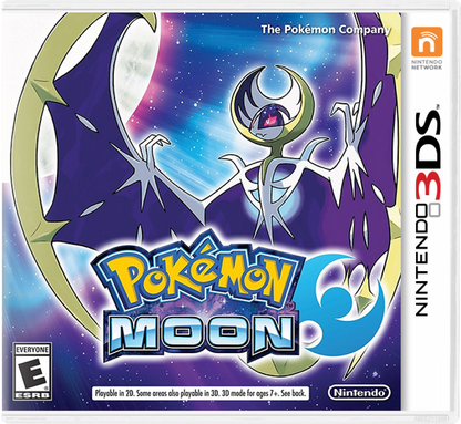 Pokémon: Moon cover art for Nintendo 3DS (3DS) Pokémon RPG adventure video game