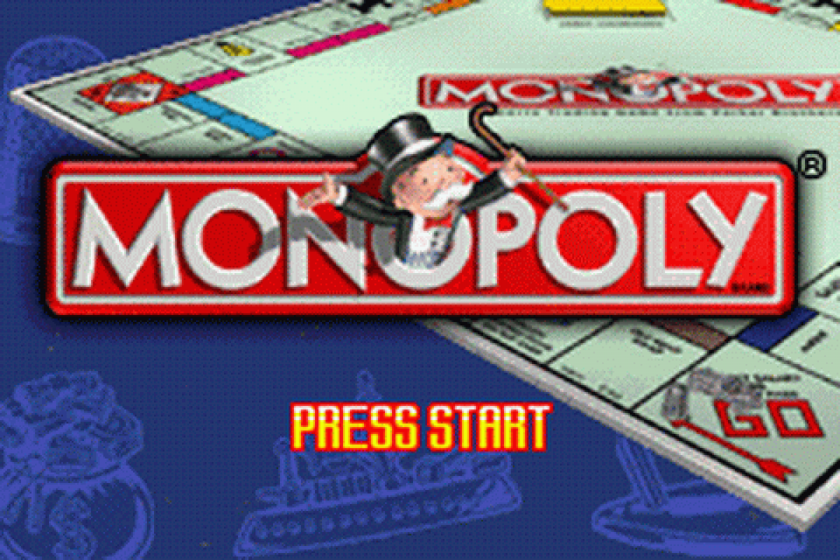 Game Boy Advance Monopoly board game simulation start menu