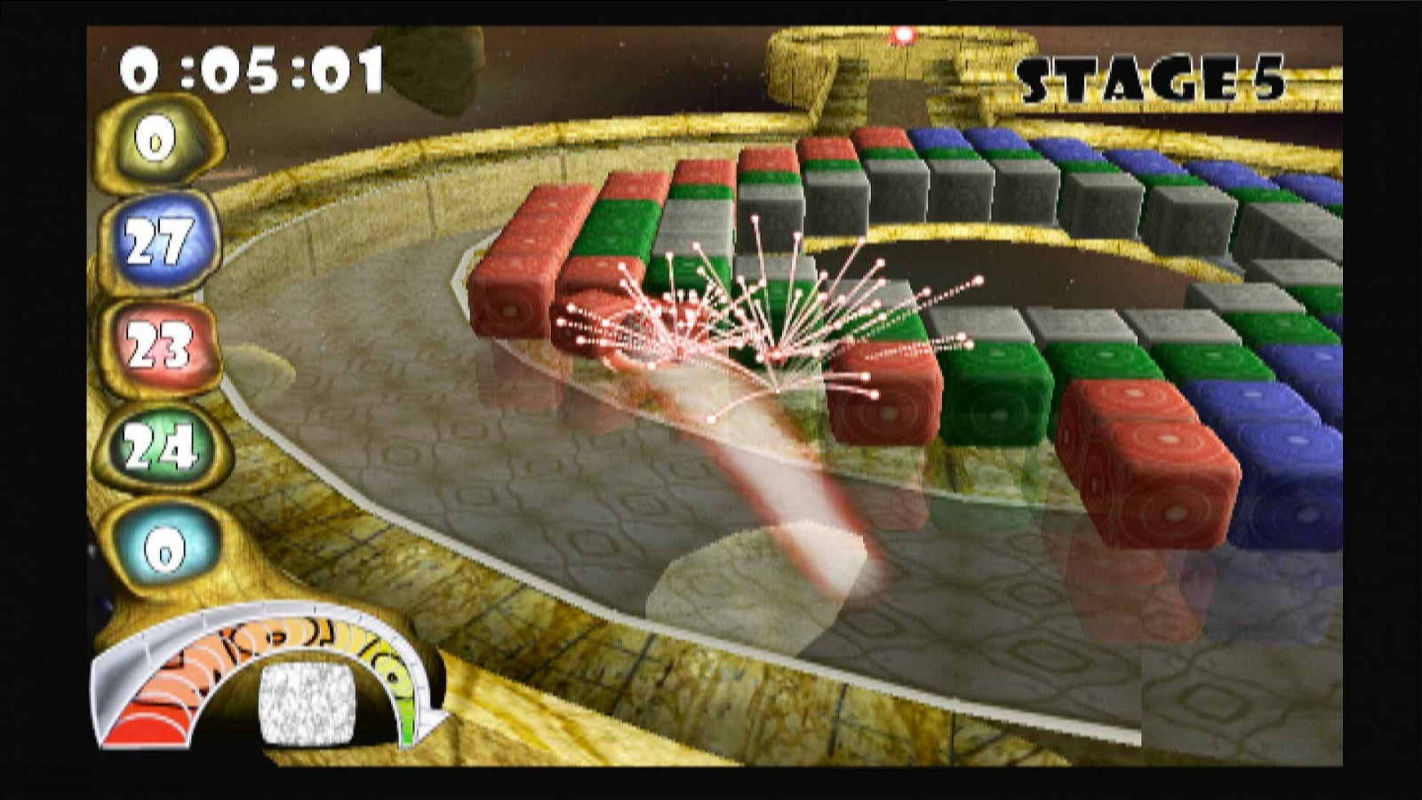 Mojo! gameplay over art for PlayStation 2 (PS2) featuring puzzle‑based gameplay with physics‑driven challenges, colorful 3D mazes, and fast arcade action.