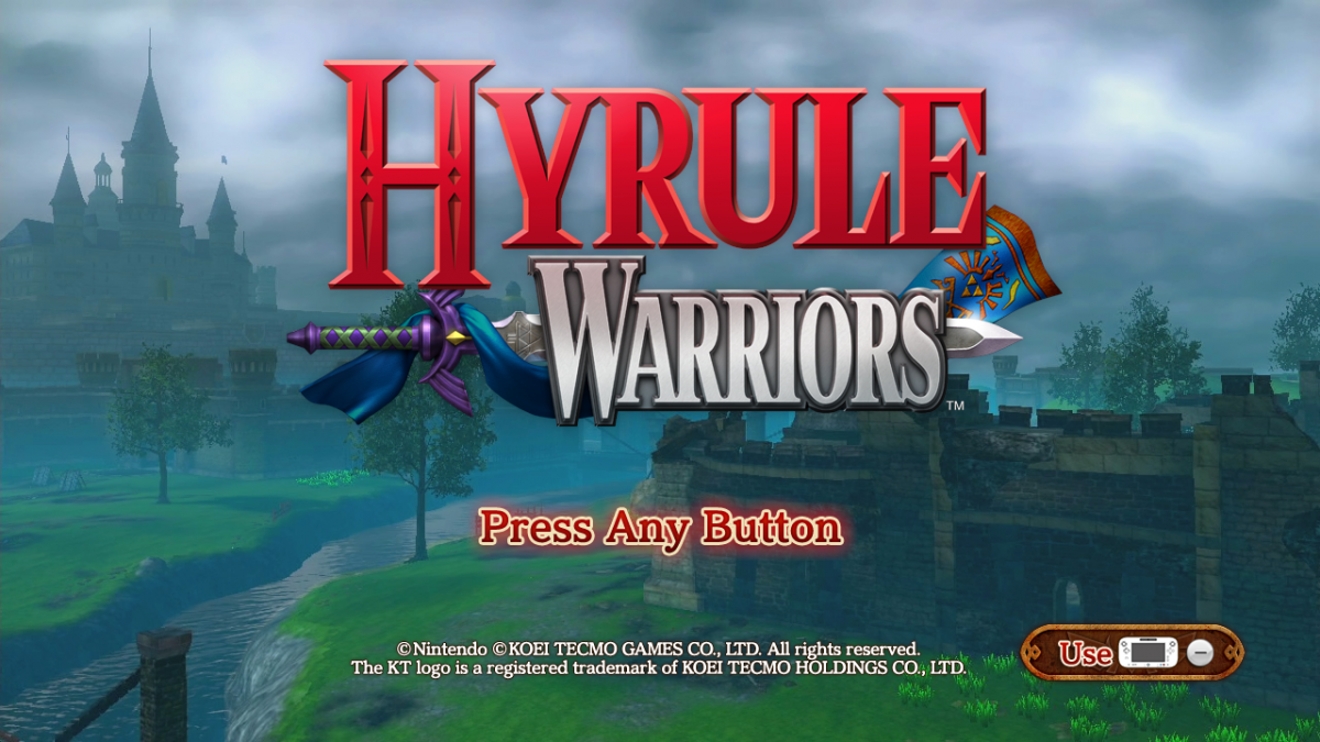 Hyrule Warriors title screen art for Nintendo Wii U (WiiU) video game 
