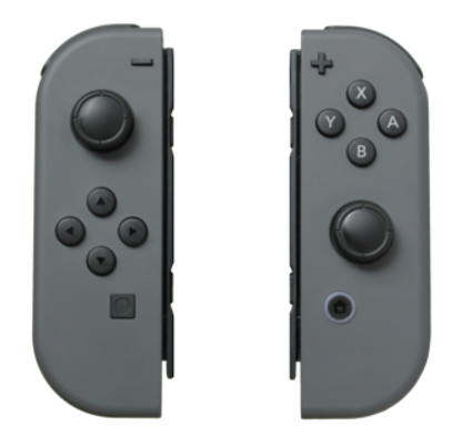 Joy-Con Gray Official Loose controller featuring wireless motion controls, HD rumble, and Nintendo Switch compatibility both left and right without bumpers / wrist-straps