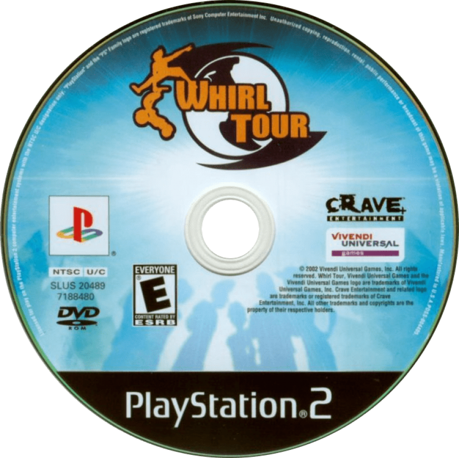 Whirl Tour – PlayStation 2 (PS2) video game disc, extreme sports.
