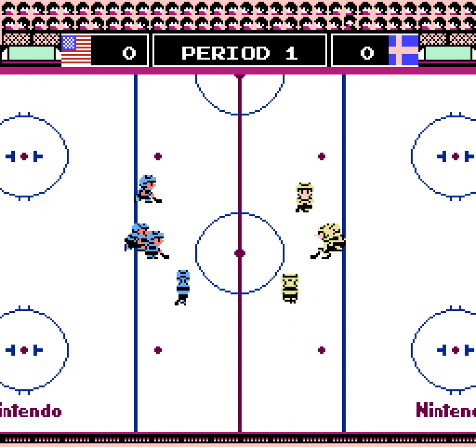 Ice Hockey gameplay image for Nintendo Entertainment System (NES) retro video game