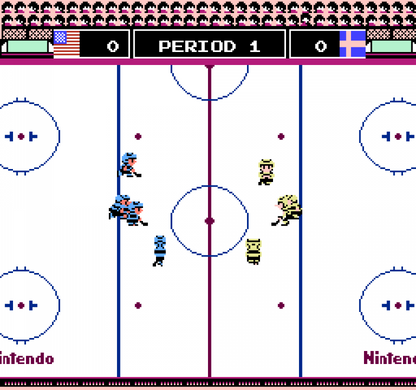Ice Hockey gameplay image for Nintendo Entertainment System (NES) retro video game