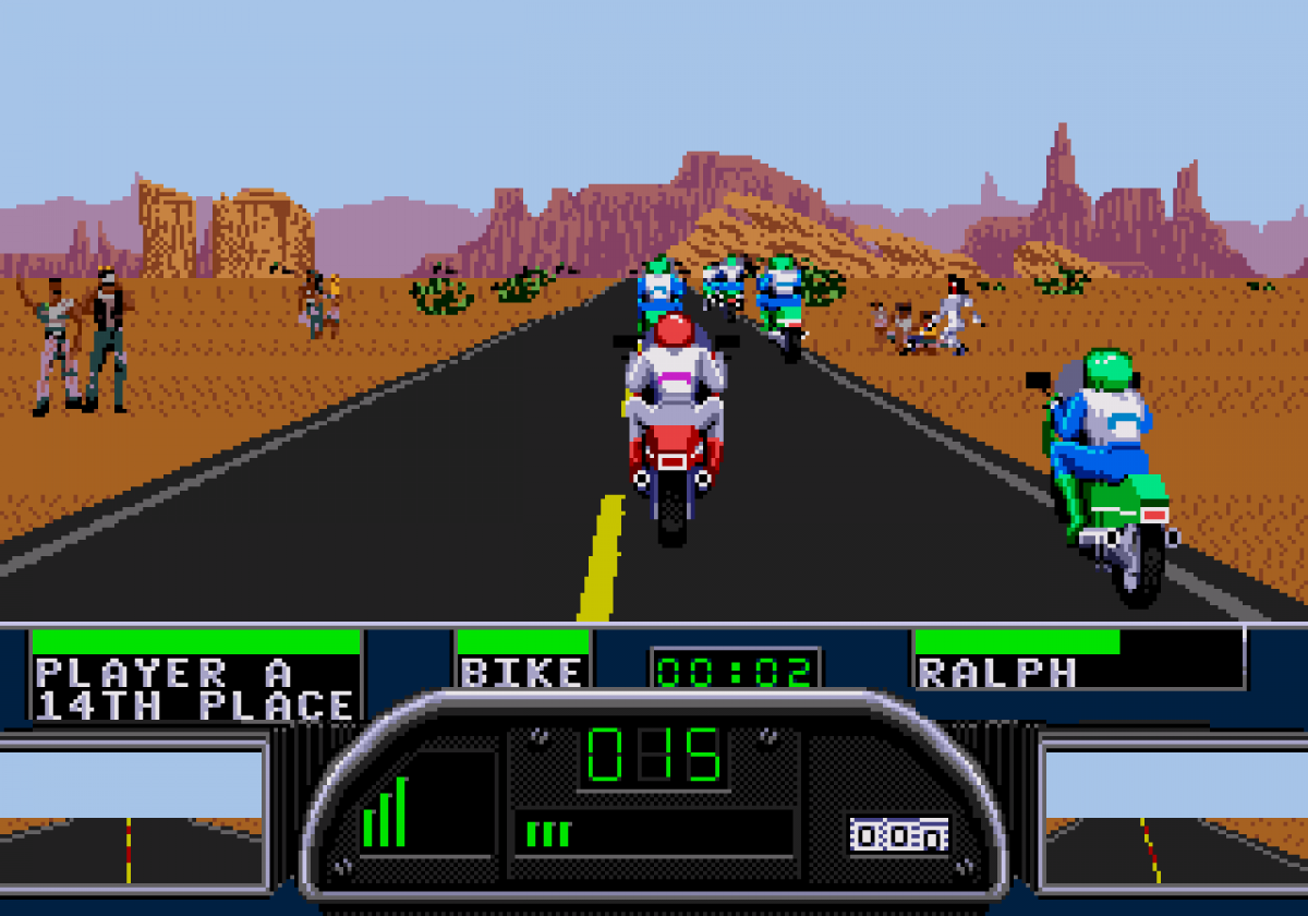 Road Rash II Sega Genesis game featuring high speed motorcycle racing, aggressive combat mechanics, and classic arcade style gameplay gameplay