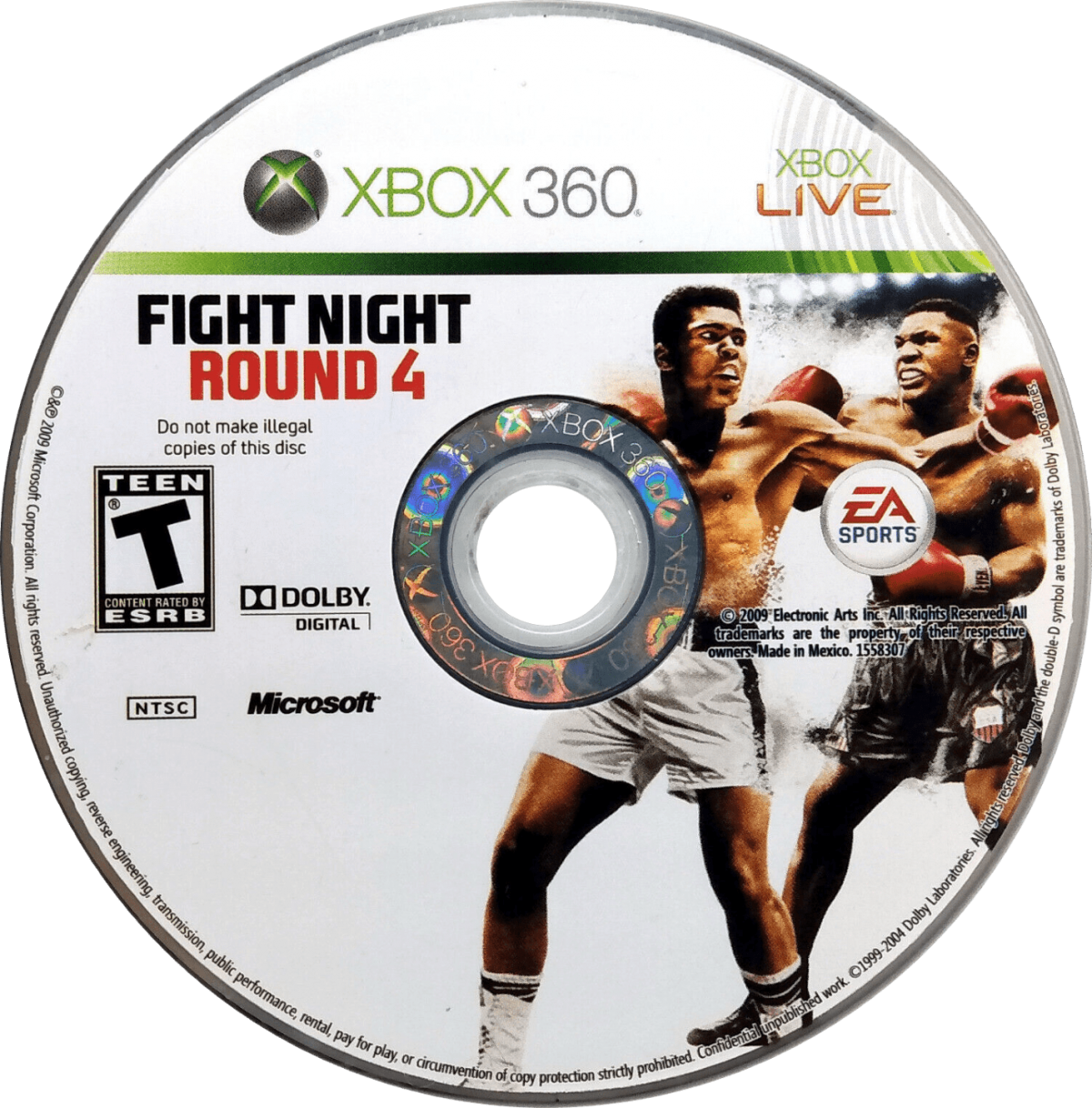 Fight Night Round 4 disc for Xbox 360 (X360) video game