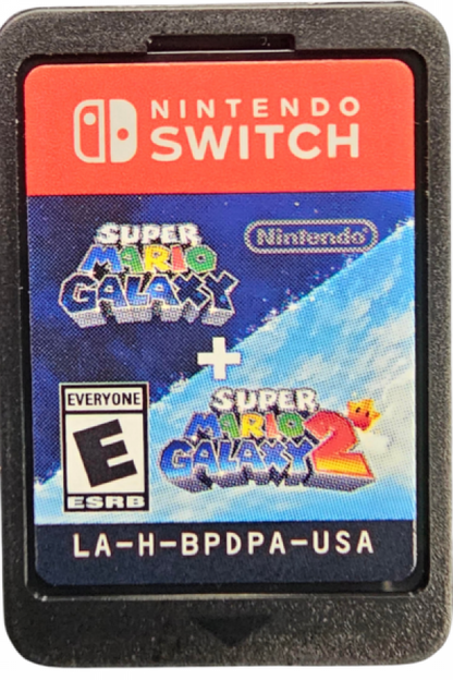 Super Mario Galaxy + Super Mario Galaxy 2 Nintendo Switch NS 3D platformer video game collection featuring Mario space exploration gravity-defying worlds colorful galaxies creative platforming power-ups challenging obstacles cosmic enemies star collecting and classic Nintendo Switch NS gameplay collectible gaming appeal game cartridge