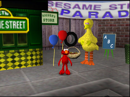 Elmo's Letter Adventure for Nintendo 64 educational platformer game featuring Sesame Street characters letter learning phonics activities children family gameplay 