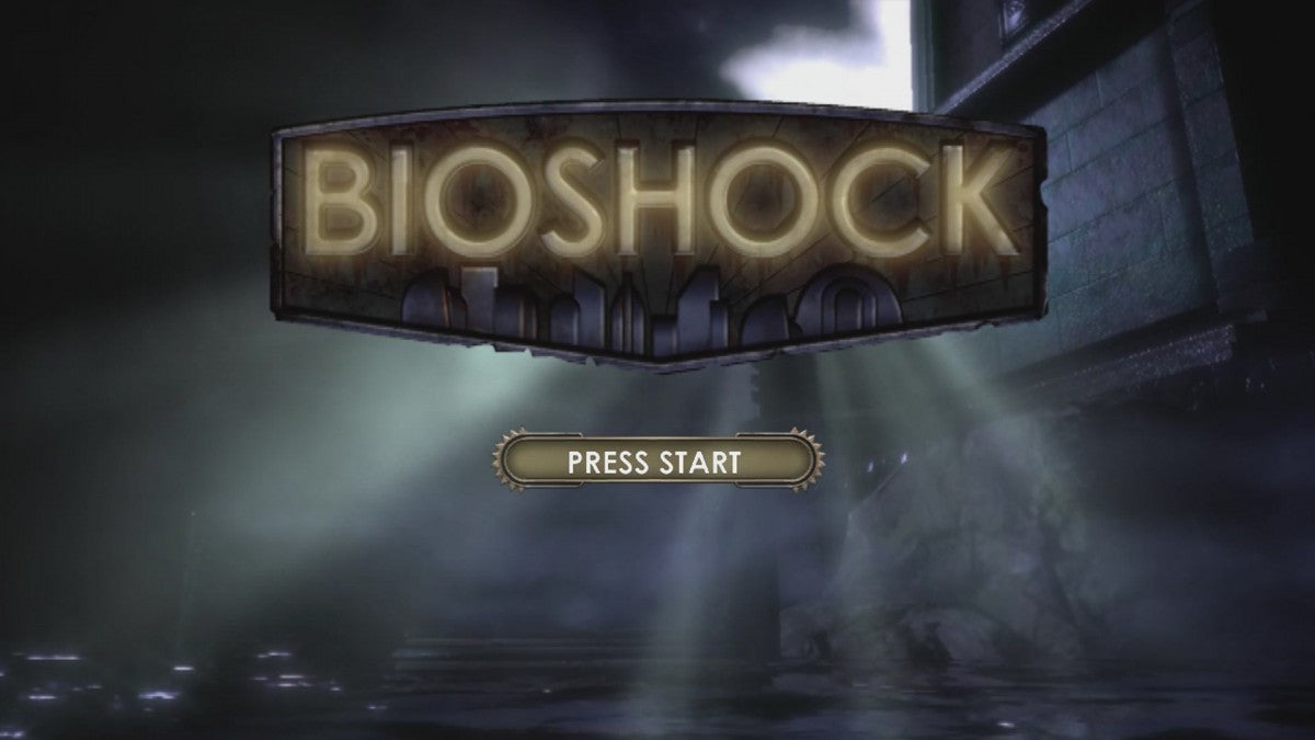 BioShock start screen for Xbox 360 (X360) first-person shooter video game