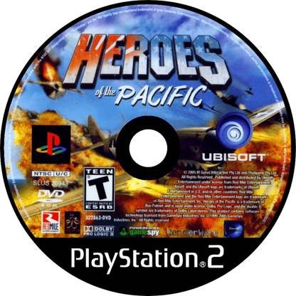 Heroes of the Pacific disc art for PlayStation 2 (PS2) video game
