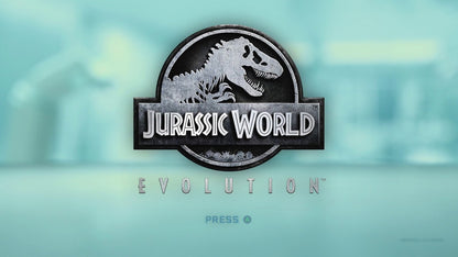 Jurassic World Evolution Xbox One game featuring park-building simulation gameplay and dinosaur management strategy Title Screen Art  Image