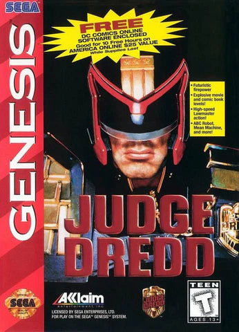 Judge Dredd cover art for Sega Genesis (GEN) video game