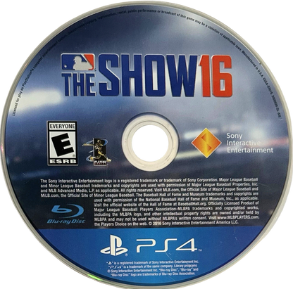 MLB 16: The Show – PlayStation 4 (PS4) video game disc, baseball sports game