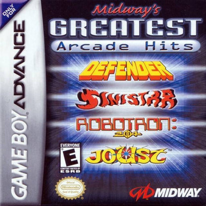 Midway's Greatest Arcade Hits cover art for Game Boy Advance (GBA) video game
