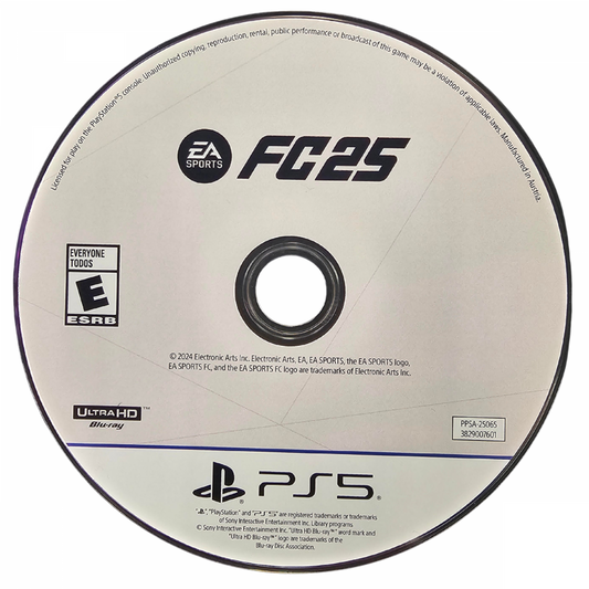 EA Sports FC 25 PlayStation 5 PS5 for soccer sports video game fans featuring realistic football matches licensed clubs and players career mode Ultimate Team gameplay tactical options skill moves passing shooting goalkeeping competitive multiplayer and immersive next generation soccer action collectible gaming appeal game disc