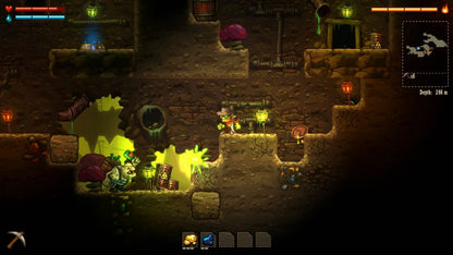 SteamWorld Collection game for the PlayStation 4 featuring a compilation of SteamWorld Dig and SteamWorld Heist with action platforming and turn based strategy gameplay set in a stylized steampunk world with exploration and resource gathering gameplay
