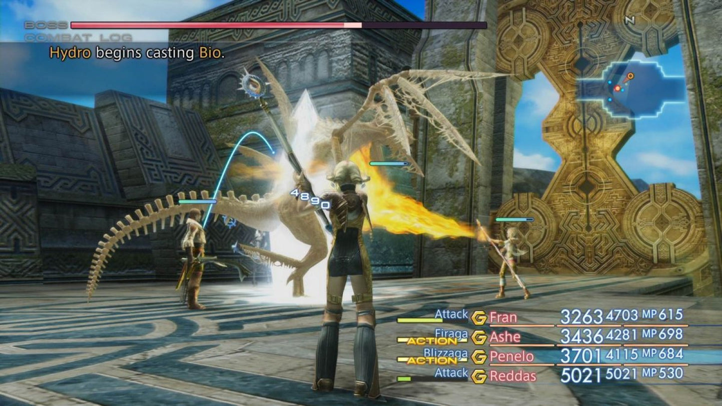 Final Fantasy XII The Zodiac Age Limited SteelBook Edition for PlayStation 4, gameplay for a fantasy role-playing video game with real-time combat, open-zone exploration, party strategy, and classic JRPG adventure