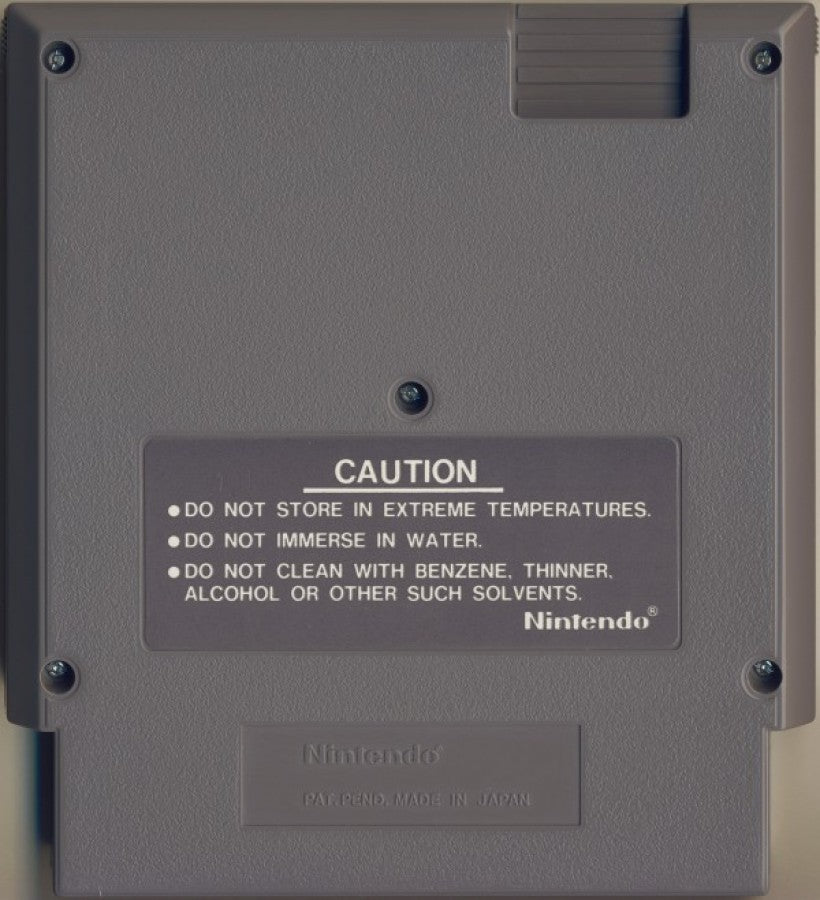 Gyromite 5 Screw Nintendo Entertainment System NES for action puzzle video game fans featuring Professor Hector and R.O.B. robot compatibility platforming gameplay color coded pillar puzzles classic Nintendo entertainment early NES release 5 screw cartridge collectible retro gaming appeal back game cartridge