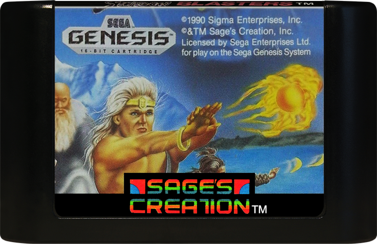 Shadow Blasters Sega Genesis retro video game action platformer cartridge (1990)