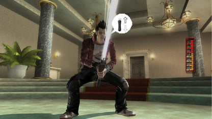 No More Heroes Heroes’ Paradise gameplay for PlayStation 3 game featuring stylized hack-and-slash action and over-the-top combat gameplay 