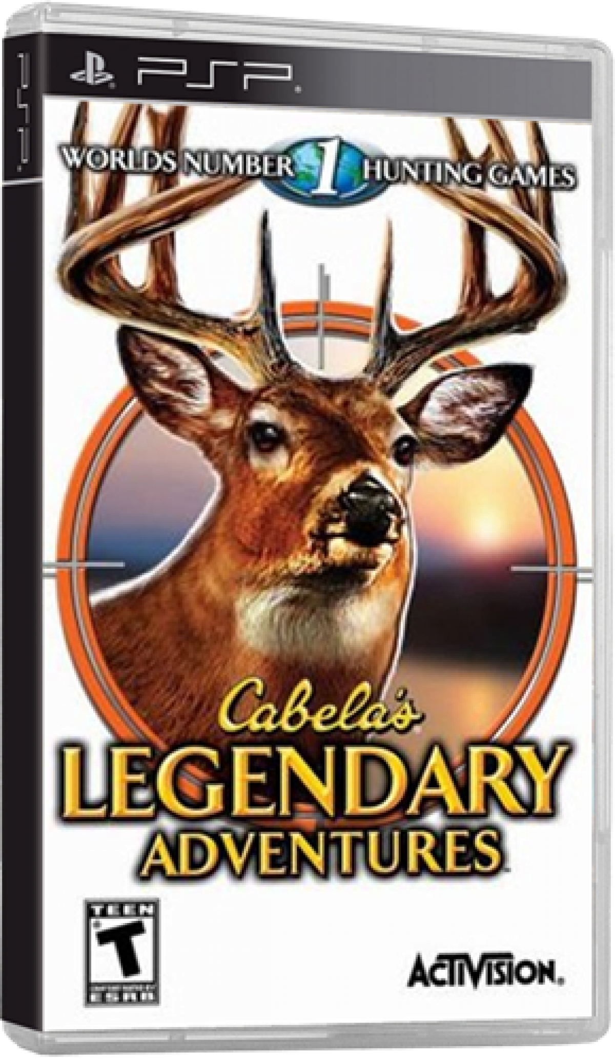 Cabela's Legendary Adventures PlayStation Portable PSP for hunting sports video game fans featuring wilderness exploration big game hunting realistic environments hunting challenges weapon selection animal tracking outdoor adventure gameplay and portable hunting simulation collectible gaming appeal box art