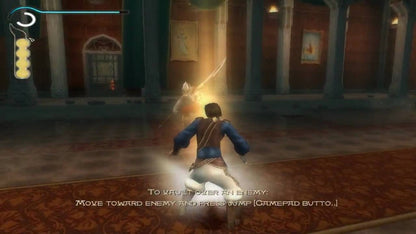 Prince of Persia The Sands of Time GameCube GC video game, action adventure, platforming and puzzles, time manipulation gameplay, Nintendo GameCube classic gameplay screenshot