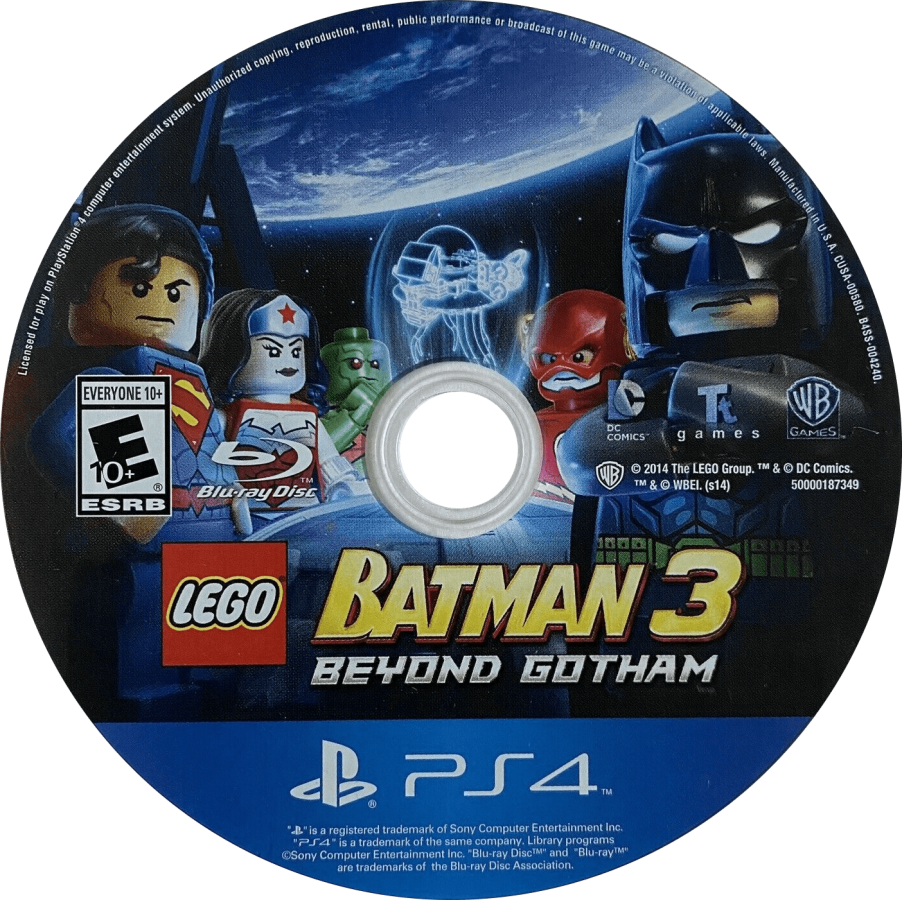 LEGO Batman 3 Beyond Gotham PlayStation 4 (PS4) action adventure video game disc