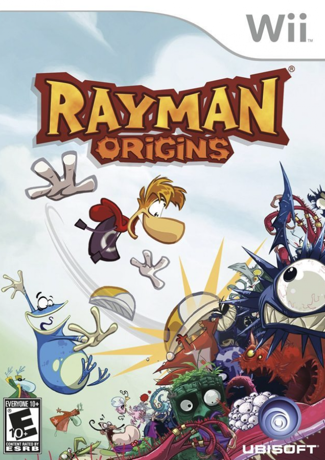 Rayman Origins – Nintendo Wii (Wii) side-scrolling platformer action adventure video game cover art