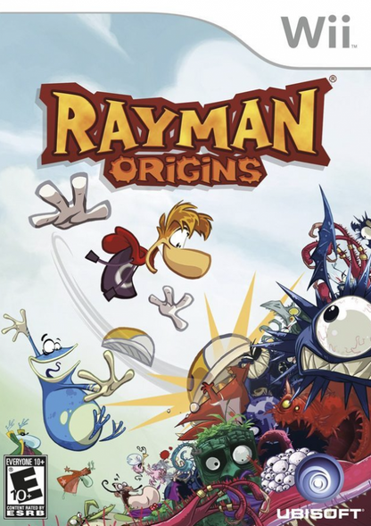 Rayman Origins – Nintendo Wii (Wii) side-scrolling platformer action adventure video game cover art