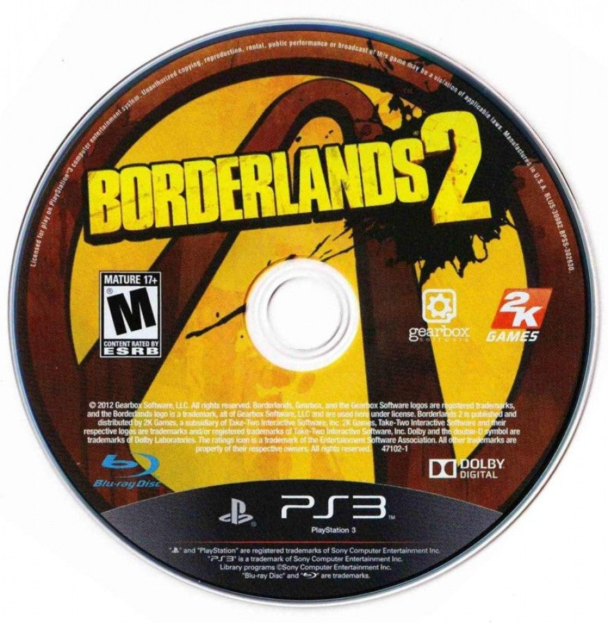 Borderlands 2: Add-on Content Pack disc cover art for PlayStation 3 (PS3) video game